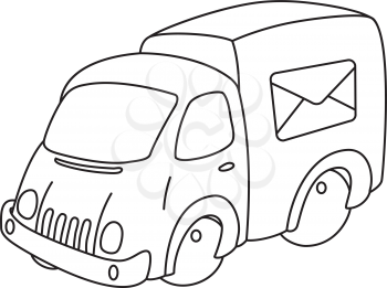 Royalty Free Clipart Image of a Mail Van