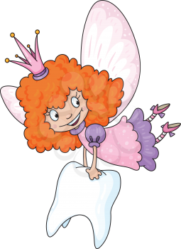 Royalty Free Clipart Image of the Tooth Fairy