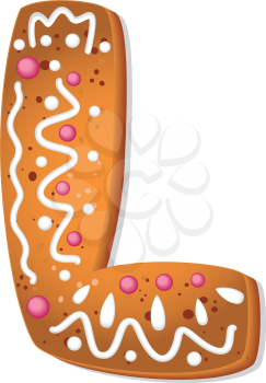 illustration of a cookies letter L