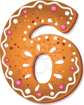 illustration of a cookies number six