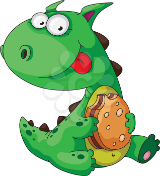 illustration of a dinosaur eating