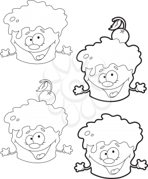 illustration of a funny cake outlined
