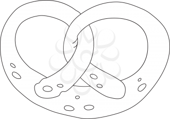 illustration of a pretzel outlined
