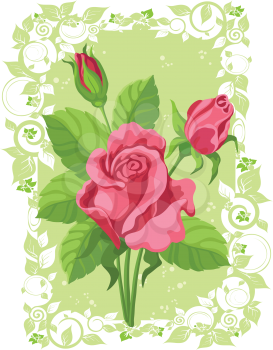 illustration of a roses card