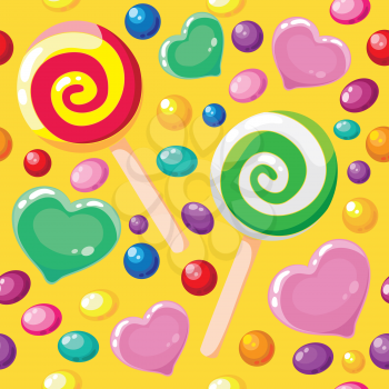 illustration of a seamless pattern cute candies