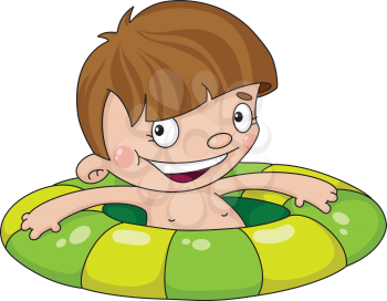 illustration of a swimmer boy