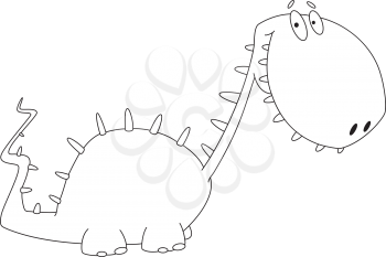 illustration of a cartoon dino outlined