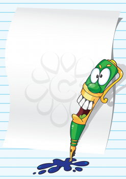 illustration of a funny pen and blank