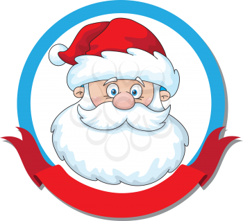 illustration of a Santa head white sticker
