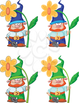 illustration of a gnome and flower