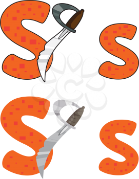 illustration of a letter S sword
