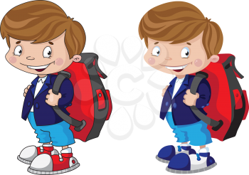 illustration of a schoolboy set