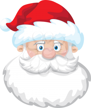 illustration of a cheerful Santa head