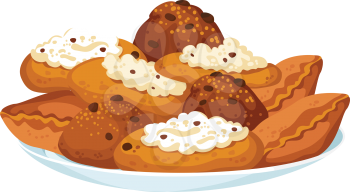 illustration of a dish with pastry