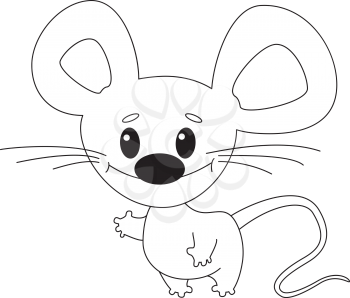 illustration of a funny mouse outlined