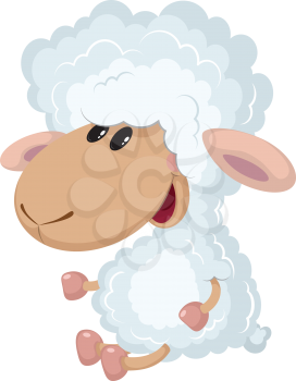 illustration of a little lamb sits