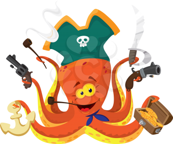 illustration of a octopus pirate
