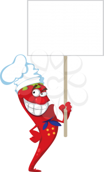 illustration of a pepper cook with blank sign