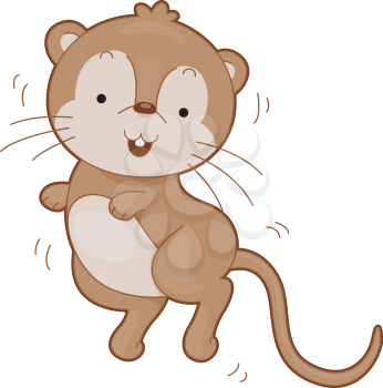 Royalty Free Clipart Image of a Bouncing Gerbil