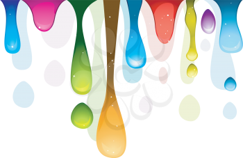 Royalty Free Clipart Image of a Background of Rainbow Drips
