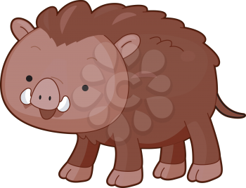 Royalty Free Clipart Image of a Smiling Wild Boar
