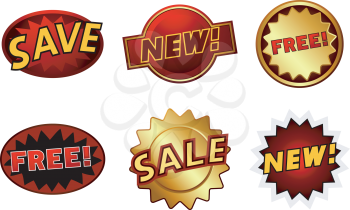 Royalty Free Clipart Image of a Set of Retail Stickers