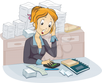 Royalty Free Clipart Image of a Female Accounting