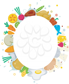 Royalty Free Clipart Image of a Food Frame
