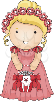 Royalty Free Clipart Image of a Flower Girl