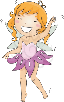 Royalty Free Clipart Image of a Dancing Fairy