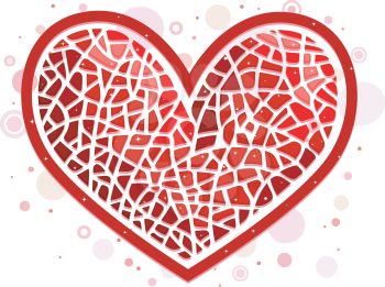 Royalty Free Clipart Image of a Mosaic Heart