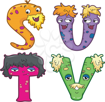 Royalty Free Clipart Image of Monster Alphabet Letters