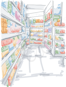 Royalty Free Clipart Image of a Grocery Store