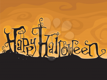 Royalty Free Clipart Image of a Halloween Greeting