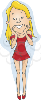 Royalty Free Clipart Image of a Very Thin Woman