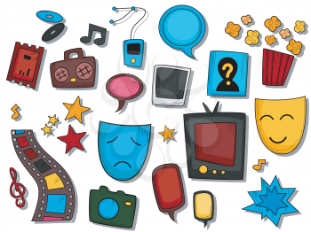 Royalty Free Clipart Image of a Set of Entertainment Icons