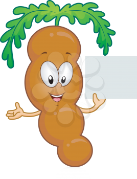 Royalty Free Clipart Image of a Cartoon Tamarind