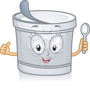 Royalty Free Clipart Image of a Yogourt Container