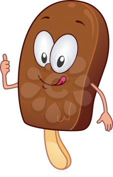 Royalty Free Clipart Image of a Chocolate Ice Cream Bar