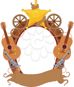 Royalty Free Clipart Image of a Wild West Frame