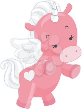 Royalty Free Clipart Image of a Pink Unicorn