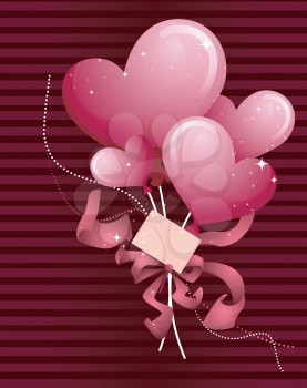 Royalty Free Clipart Image of a Heart Balloon Background