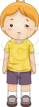 Royalty Free Clipart Image of a Child With a Black Eye