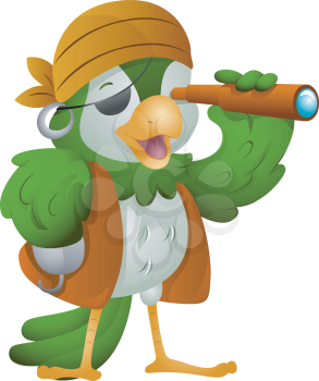 Royalty Free Clipart Image of a Pirate Parrot