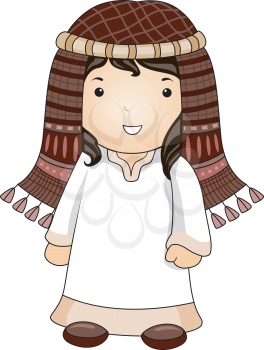 Royalty Free Clipart Image of a Person in an Israeli Costume
