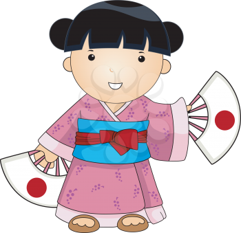 Royalty Free Clipart Image of a Japanese Woman