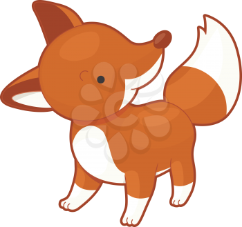 Royalty Free Clipart Image of a Red Fox
