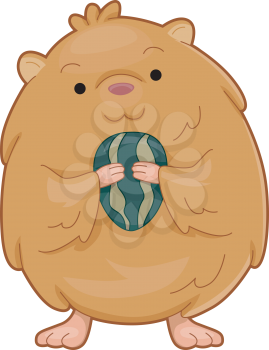 Royalty Free Clipart Image of a Hamster With a Seed