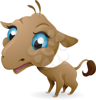 Royalty Free Clipart Image of a Camel With a Big Head