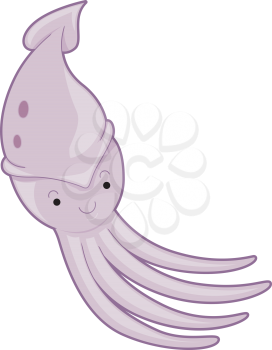 Royalty Free Clipart Image of a Squid